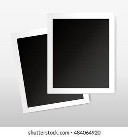 Empty photo frames on white background. Vector illustration