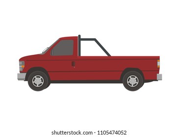 empty pick up car simple illustration