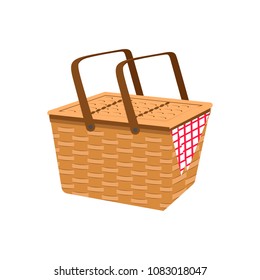 Illustration Vector Flat Cartoon Blank Wicker Stock Vector (Royalty ...