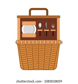 Empty picnic basket icon