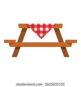 Empty picnic table waiting for friends and family to gather and enjoy a delicious outdoor meal