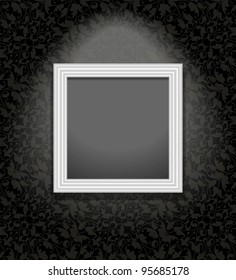 an empty picture frame hanging on the wall. File is saved in AI10 EPS version. This illustration contains a transparency