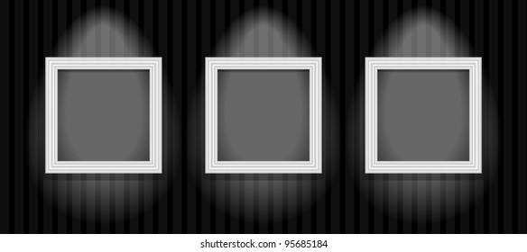 an empty picture frame hanging on the wall. File is saved in AI10 EPS version. This illustration contains a transparency