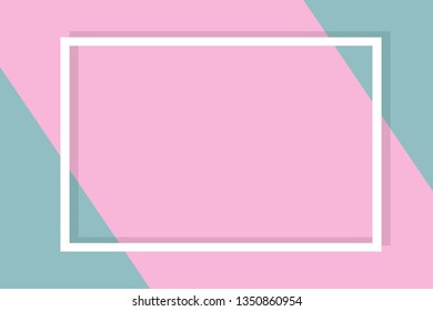 Empty picture frame mock up. Minimalism template flat lay out. Colorful paper background. Empty place for text, design your idea, quotes and sayings