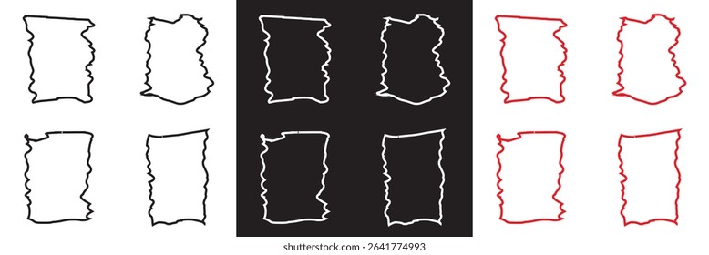 Empty pieces of ripped teared sheets with jagged edges.  Scraps of torn paper vector. Vector for websites, mobile interfaces, presentations, banner, visual branding etc. Vector illustration. EPS 10