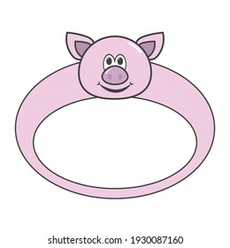 Empty pig frame for photo of child
