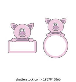 Empty pig frame for photo of child