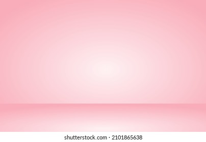 Empty pink room with light and shadow abstract studio gradient used for background and display  - Vector illustration.