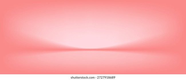 Fondo de la habitación de estudio de color rosa vacío. Habitación vacía Estudio con mesa. Espacio para la venta de productos, telón de fondo, Fondo de pantalla, fondo, texto. Tabla de degradado. Ilustración vectorial.
