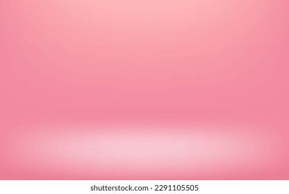 Leeres rosa Studio Zimmer. Schauen Sie nach, wie Sie Produkte zeigen oder bewerben können. Platz für den Verkauf von Produkten auf der Website. Vektorgrafik.