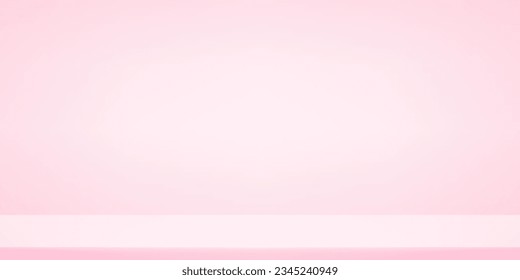 Empty Pink White studio room background. Space for selling products on the website. Template mock up for display of product. Vector illustration.