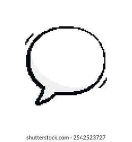 Caixa de Diálogo de Mensagem de Balão de Fala em Pixel Vazia para Texto. Ícone Da Caixa De Diálogo De Texto. Caixa De Diálogo Em Branco Pixelizada. Estilo Retrô De 8 Bits. Nuvem de Balão de Fala. Ilustração de vetor isolada.