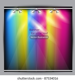 Empty placard for product advertising with lighting