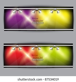 Empty placard for product advertising with lighting
