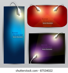 Empty placard for product advertising with lighting
