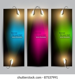 Empty placard for product advertising with lighting