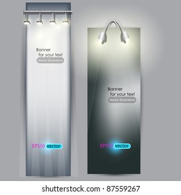Empty placard for product advertising with lighting