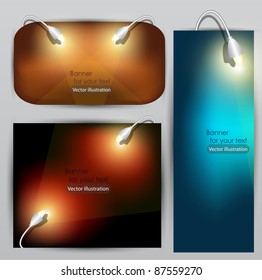 Empty placard for product advertising with lighting