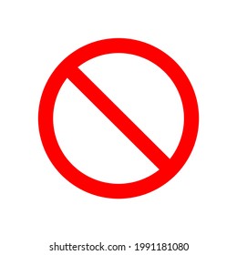 empty plain NO sign icon isolated in white background for your content.
