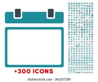 Empty Plan Day vector icon with additional 300 date and time management pictograms. Style is bicolor flat symbols, soft blue colors, rounded angles, white background.