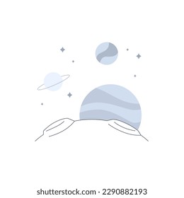 Empty planet galaxy space for nothing found here error page illustration element