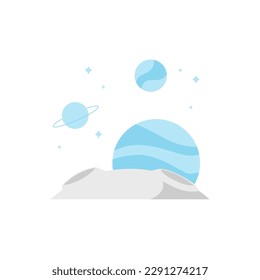 Empty planet galaxy space for nothing found here error page illustration element