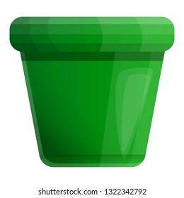 Empty plant pot icon. Cartoon of empty plant pot vector icon for web design isolated on white background