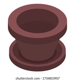 Empty plant pot icon. Isometric of empty plant pot vector icon for web design isolated on white background