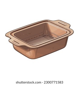 Depósito de plástico vacío con tapa para el icono de almuerzo aislado