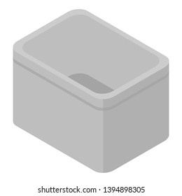 Empty plastic box icon. Isometric of empty plastic box vector icon for web design isolated on white background