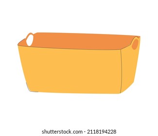 Empty plastic container with handles without lid. Storage facility. Flat vector illustration