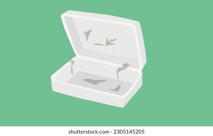 Vector de contenedor de plástico vacío. Vector de dibujos animados de caja de plástico sucia. Vector plano de residuos plásticos aislado en fondo blanco.