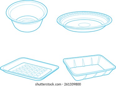 empty plastic container, vector illustration