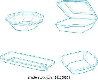 empty plastic container, vector illustration