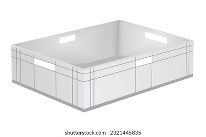 Empty plastic crate. vector illustration