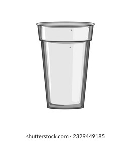 empty plastic cup cartoon. beverage blank, tea template, transparent drink empty plastic cup sign. isolated symbol vector illustration