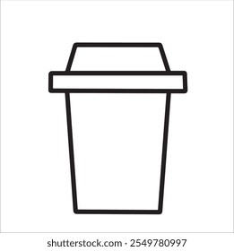 empty plastic cup line vector