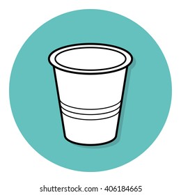 Empty plastic disposable cup icon.