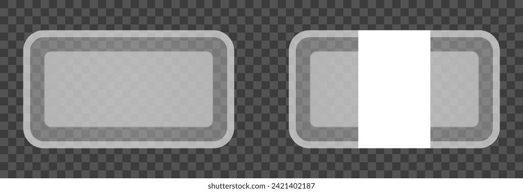 Empty plastic food container. Packaging for meat, fish, vegetables and fruit. Vector illustration.	