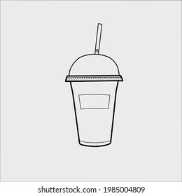 Empty plastic glasses with tube.