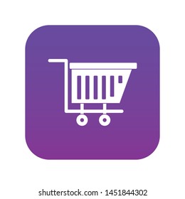 Empty plastic market trolley icon digital purple for any design isolated on white vector illustration