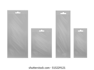 Empty plastic packaging. Blank foil or plastic sachet for food or medicines.
