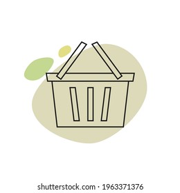 Empty plastic shopping basket, supermarket basket for groceries.