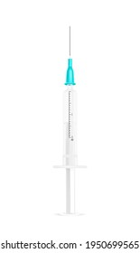 Empty plastic syringe vector mock up isolated on white background