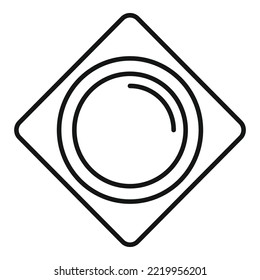 Empty Plate Icon Outline Vector. Dish Food. Dinner Plate