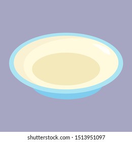 Empty plate, illustration, vector on white background.
