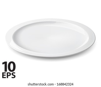 Empty plate isolated on a white. Vector illustration