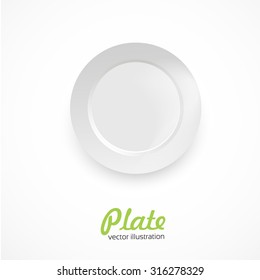 Empty plate. Isolated on white background. View from above