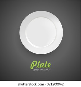Empty plate. Isolated on white background. View from above