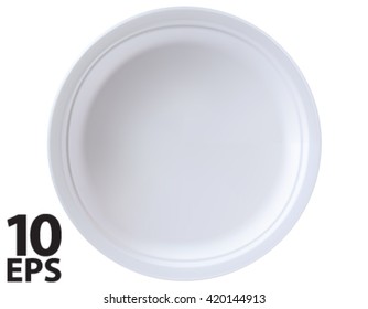 Empty plate isolated. Vector 3D illustration